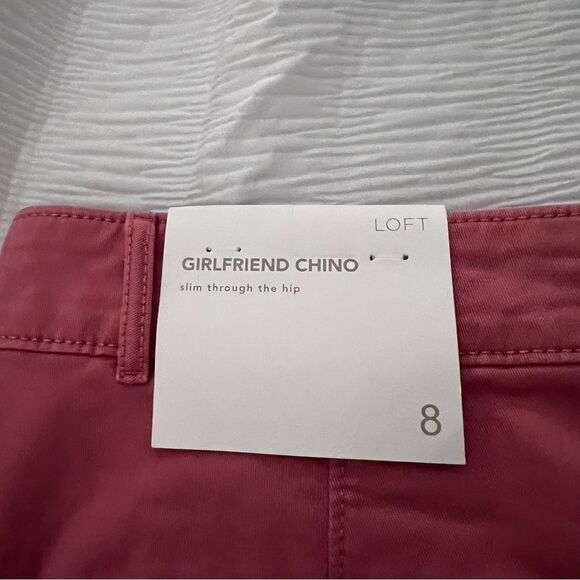 🆕 LOFT Orange Frayed Girlfriend Chinos size 8 - Picture 5 of 8